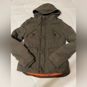 Aritzia - like new TNA Orange/Green hooded coat